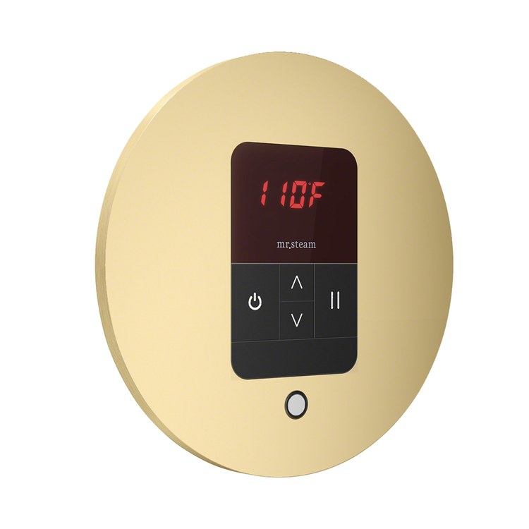 Steam Kit iTempo Satin Brass Shower Control with Round Steamhead for MS90 to MSSUPER3 - Image 2