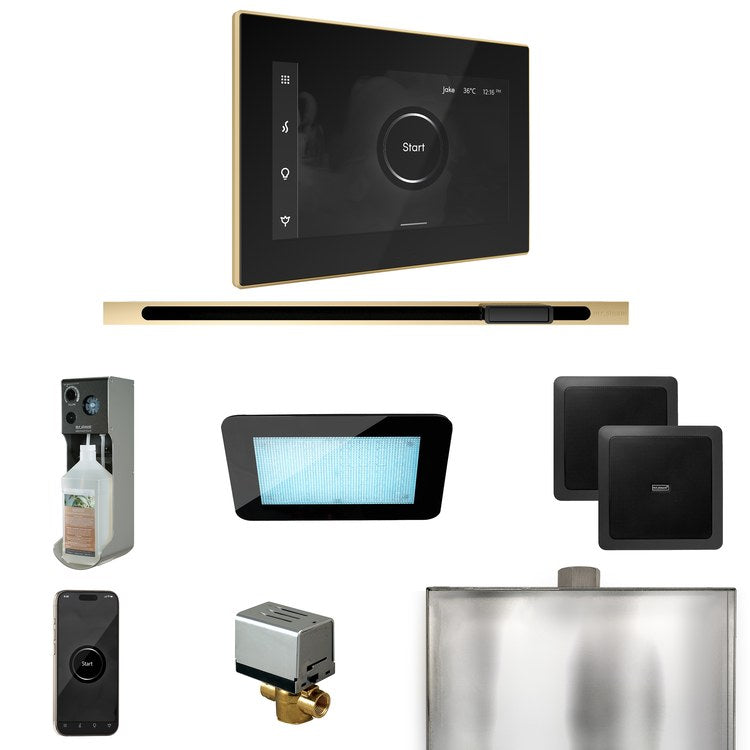 Steam Kit xDream Linear Black/Polished Brass Control Package for MS90 to MSSUPER3 - Image 1