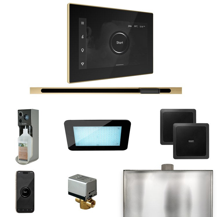 Steam Kit xDream Linear Black/Satin Brass Control Package for MS90 to MSSUPER3 - Image 1