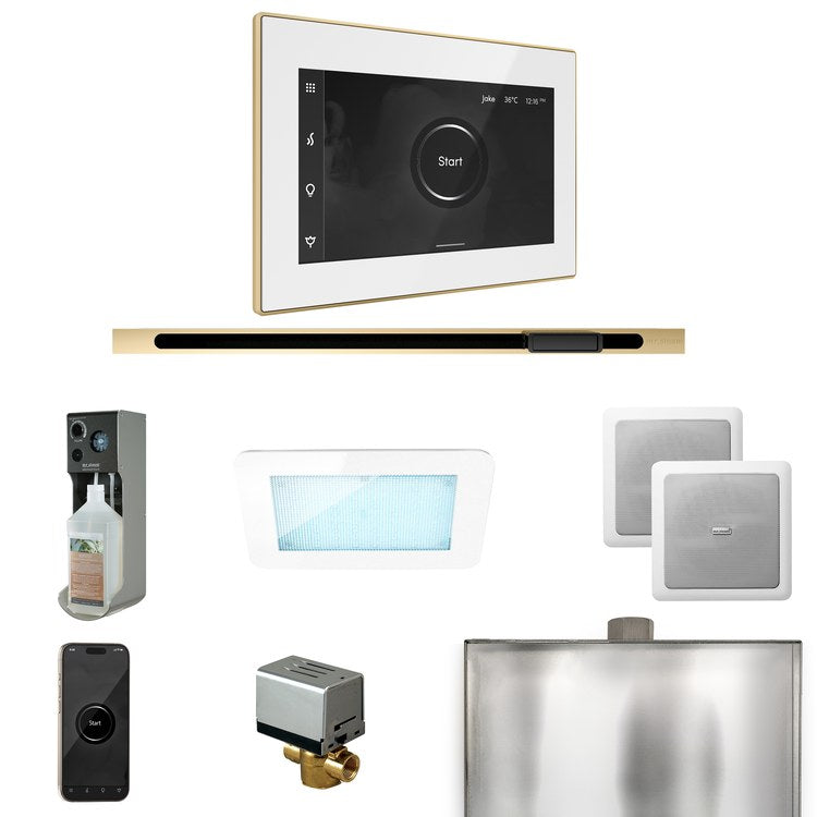 Steam Kit xDream Linear White/Polished Brass Control Package for MS90 to MSSUPER3 - Image 1