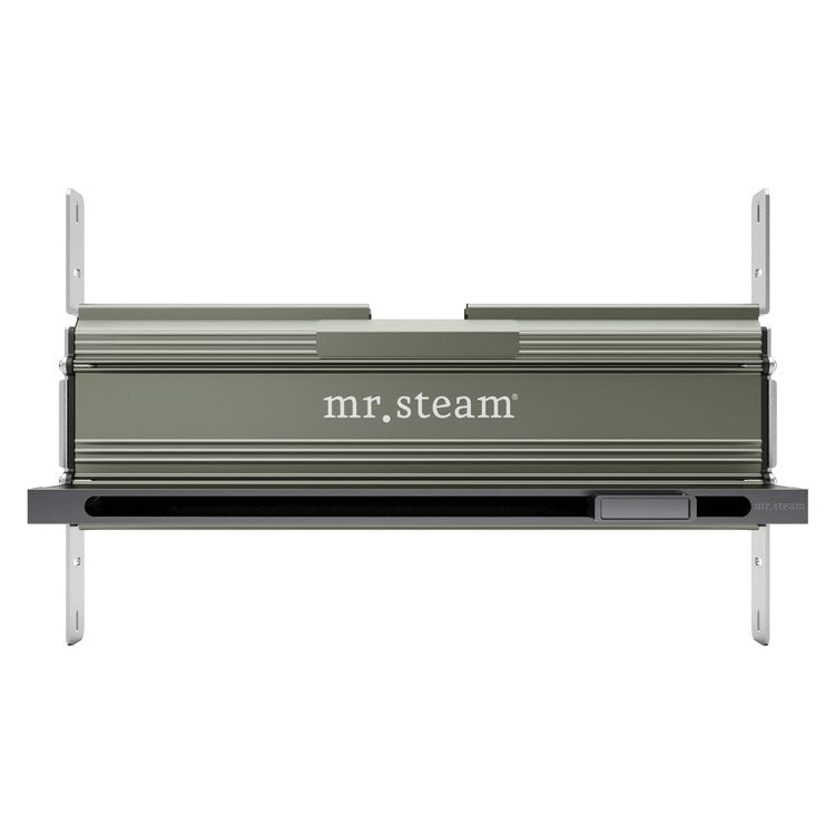 Steamhead Linear with Aromatherapy Reservoir Anodized Aluminum Satin Steel 16 Inch for Generator Models MS90-400 MSSUPER1-3 and MX4-6 - Image 1