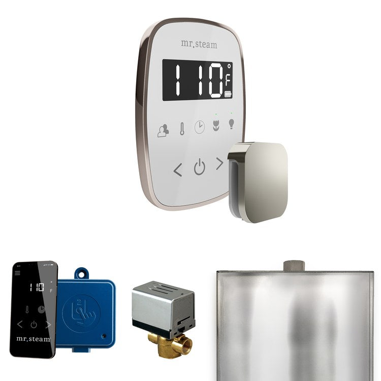 Steam Kit ButlerFlex White/Polished Nickel Control Package for MS90 to MSSUPER3 - Image 1