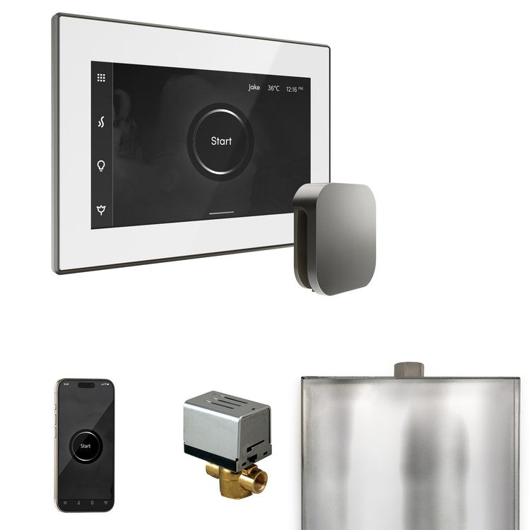 Steam Kit xButler White/Satin Steel Control Package for MS90 to MSSUPER3 - Image 1