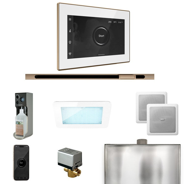Steam Kit xDream Linear White/Polished Gold Control Package for MS90 to MSSUPER3 - Image 1