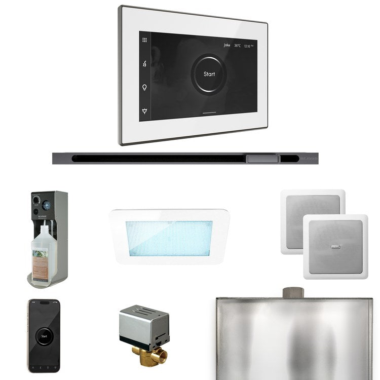 Steam Kit xDream Linear White/Satin Steel Control Package for MS90 to MSSUPER3 - Image 1