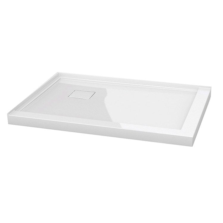 Shower Base Adtc White 59-7/8 x 35-7/8 Inch Acrylic ADA Left Drain - Image 1