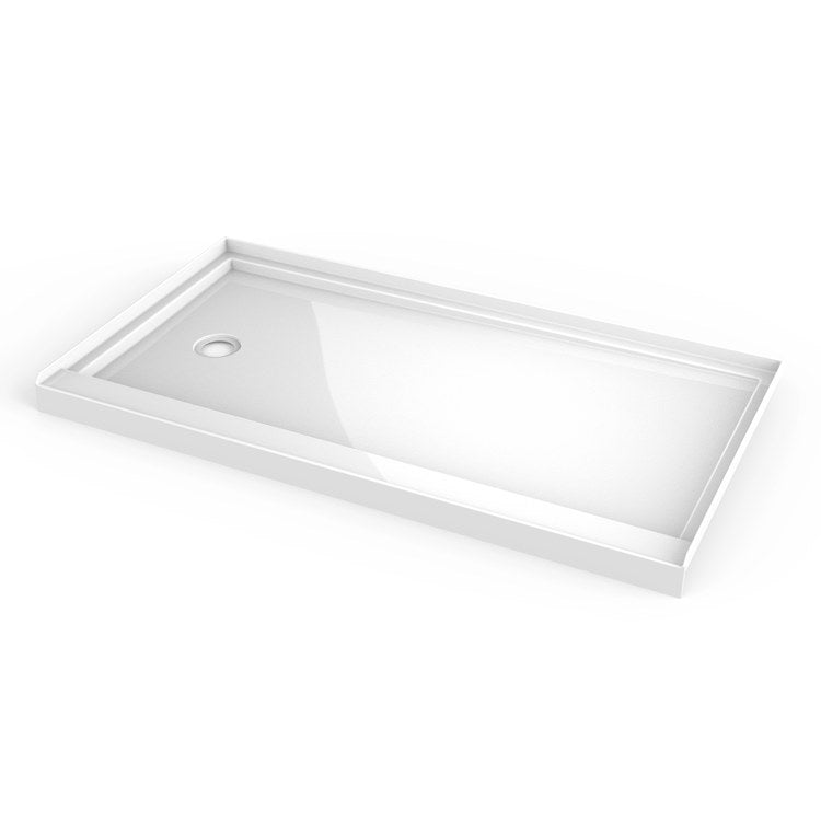 Shower Base Alt White 60 x 32 x 3 Inch Acrylic ADA Left Drain