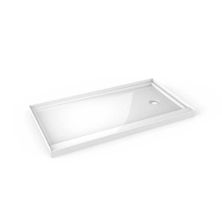 Shower Base ALT White 60 x 32 x 3 Inch Acrylic ADA Right Drain - Image 1