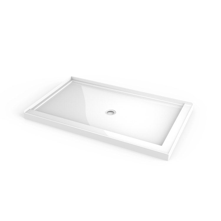 Shower Base Alt White 60 x 36 x 3 Inch Acrylic ADA Left Drain - Image 1