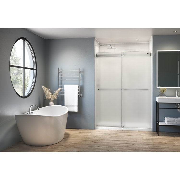 Shower Door Gemini 60 Inch Chrome Tempered 3/8 Inch