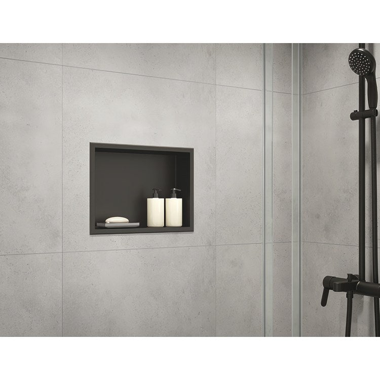 Shower Niche Veritas Shelf Matte Black 12 x 12 Inch Stainless Steel