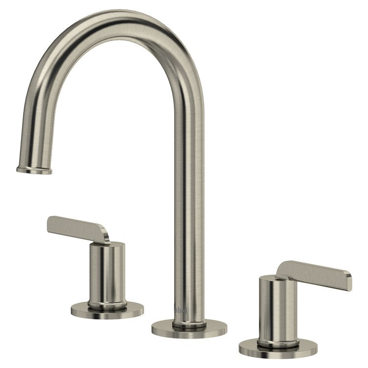 Lavatory Faucet Authentica Widespread 8 to 16 Inch Spread 2 Lever ADA Watersense Brushed Nickel 1.2 Gallons per Minute Deck C-Spout Push-Pop 3 Hole - Image 1