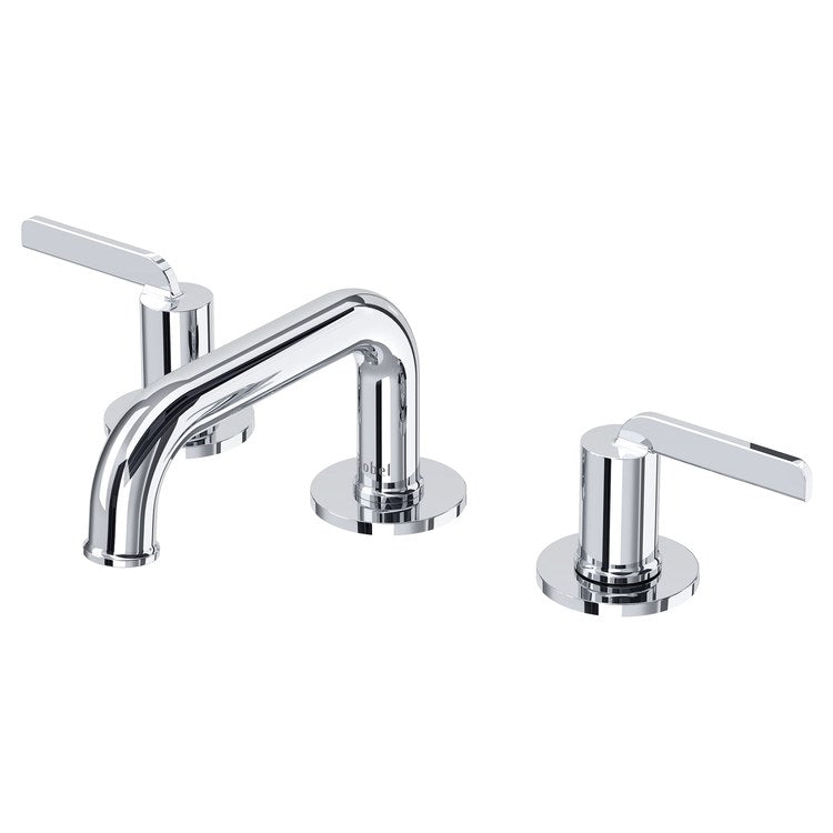 Lavatory Faucet Authentica Widespread 8 to 16 Inch Spread 2 Lever ADA Watersense Chrome 1.2 Gallons per Minute Deck U-Spout Push-Pop 3 Hole