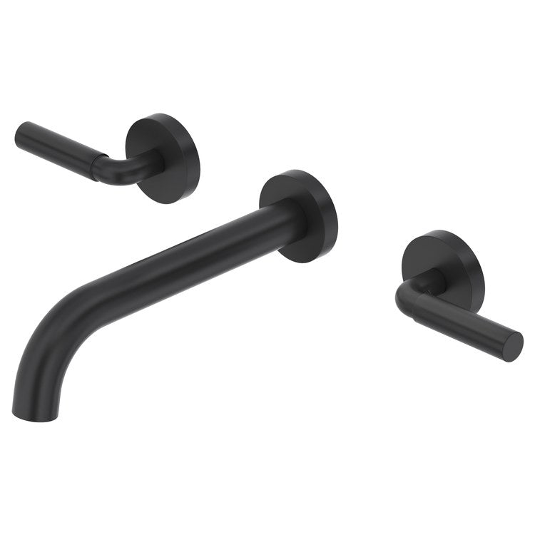 Lavatory Faucet Riu Widespread 8 Inch Spread 3 Lever ADA Watersense Black 1.2 Gallons per Minute Wall Mount Less Drain 3 Hole - Image 1