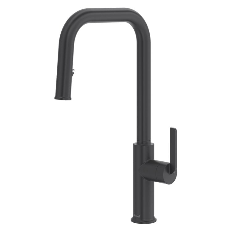 Kitchen Faucet Authentica Widespread 2 Lever ADA Black Pull Down 2 Function U-Shaped 360 DEG Swivel 3 Hole Deck 1.5 Gallons per Minute - Image 1