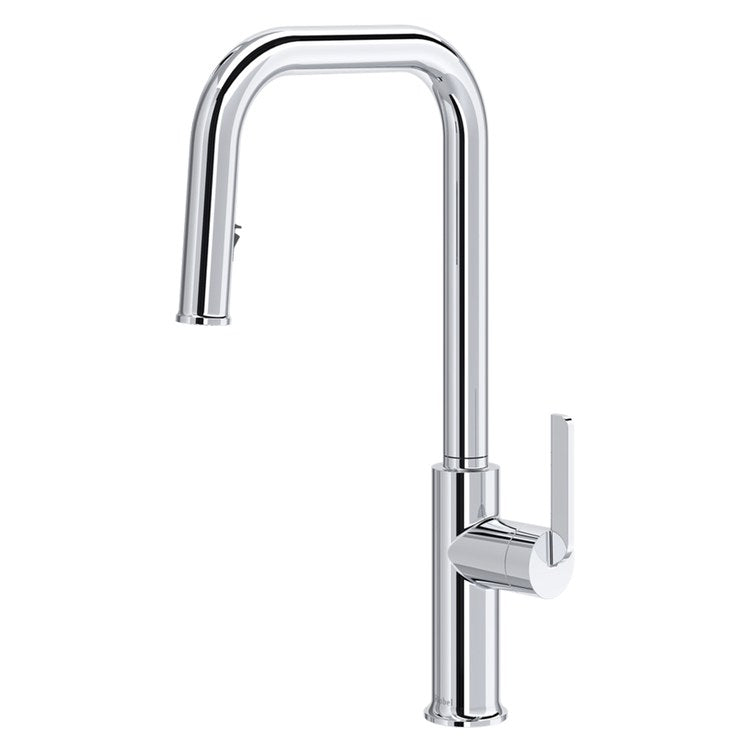 Kitchen Faucet Authentica Widespread 2 Lever ADA Chrome Pull Down 2 Function U-Shaped 360 DEG Swivel 3 Hole Deck 1.5 Gallons per Minute - Image 1