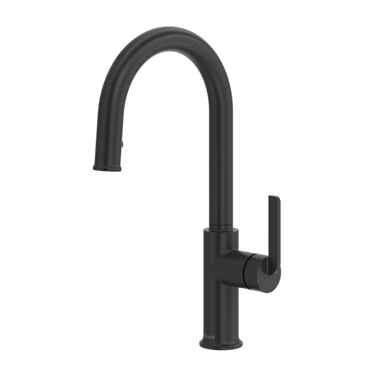 Kitchen Faucet Authentica 1 Lever ADA Black Pull Down Gooseneck 360 DEG Swivel 1 Hole Deck 1.5 Gallons per Minute - Image 1