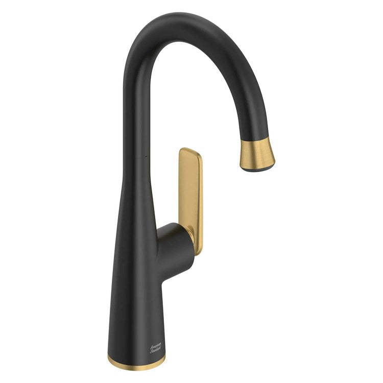 Bar Faucet Aspirations with 2 Integral Check Valves 1 Lever ADA Matte Black/Brushed Cool Sunrise Pull Down 1 Function High Arc 360 DEG Swivel 1.8 Gallons per Minute