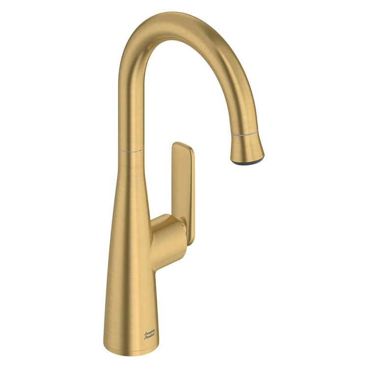 Bar Faucet Aspirations with 2 Integral Check Valves 1 Lever ADA Brushed Cool Sunrise Pull Down 1 Function High Arc 360 DEG Swivel 1.8 Gallons per Minute