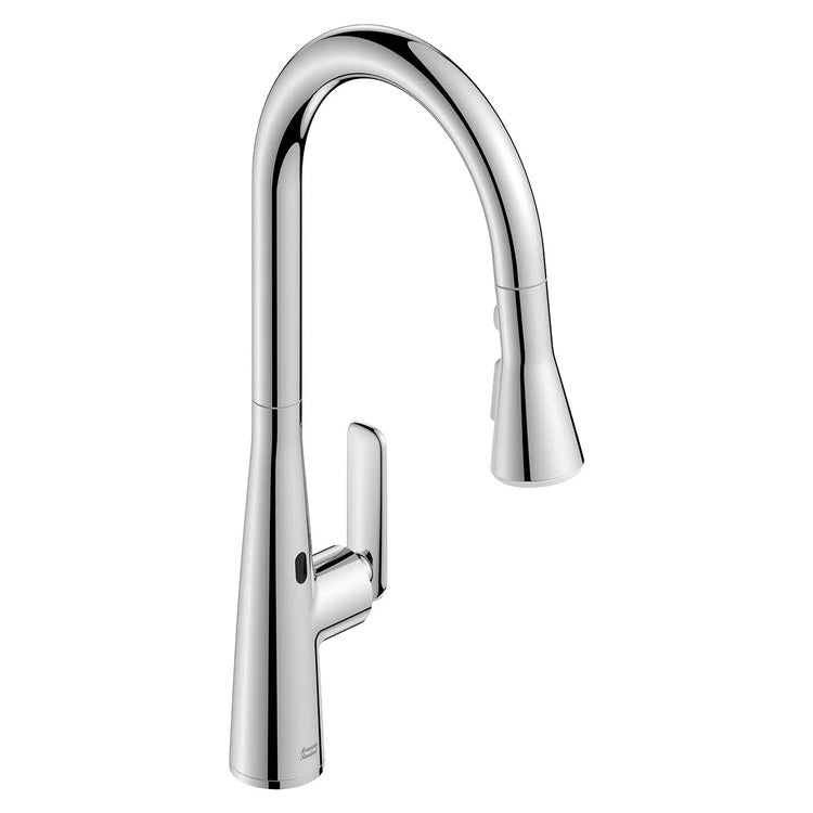 Kitchen Faucet Aspirations with 2 Integral Check Valves 1 Lever ADA Polished Chrome Pull Down 3 Function High Arc 360 DEG Swivel 1/3 Hole Deck Selectronic Hands-Free 1.8 Gallons per Minute - Image 1
