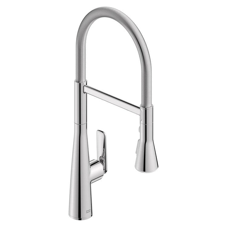 Kitchen Faucet Aspirations Semi-Pro with 2 Integral Check Valves 1 Lever ADA Polished Chrome Pull Down Gooseneck 360 DEG Swivel 1/3 Hole Deck Mount 1.8 Gallons per Minute