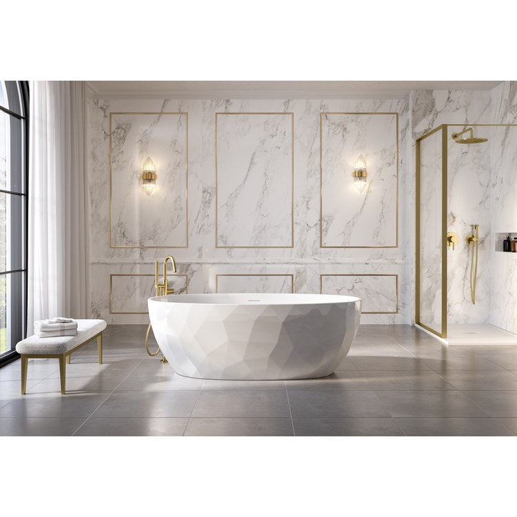 Freestanding Tub Aria Tonnetz 67-3/8 x 32-3/32 x 22-7/8 Inch Grande White Center Drain Oval cUPC
