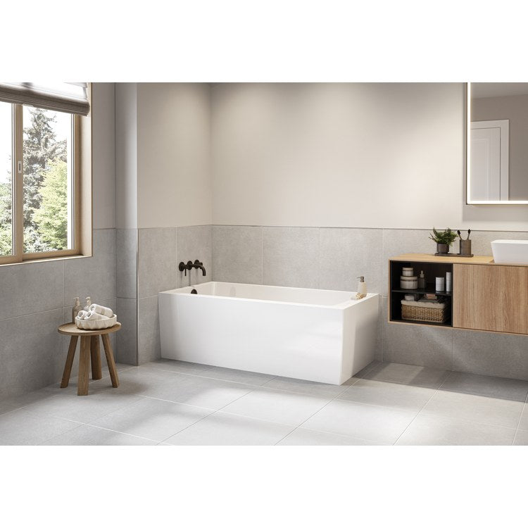 Freestanding Tub Aria Capriccio 60 x 30 Inch Corner with Built-In Tile Flange on 2 Sides White Left cUPC - Image 1