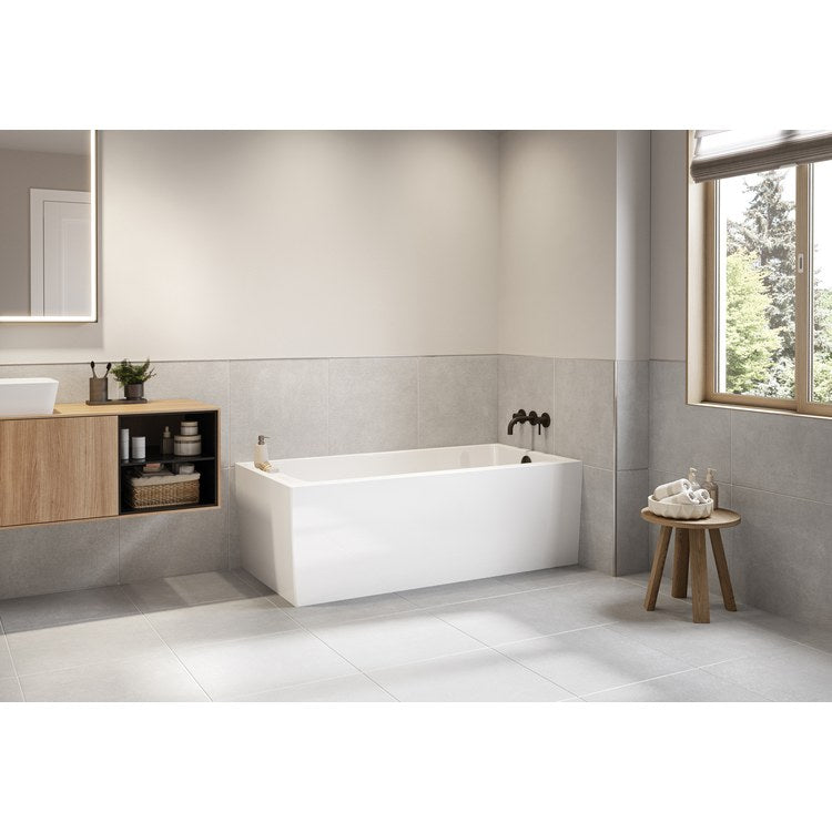 Freestanding Tub Aria Capriccio 60 x 30 Inch Corner with Built-In Tile Flange on 2 Sides White Right cUPC - Image 1
