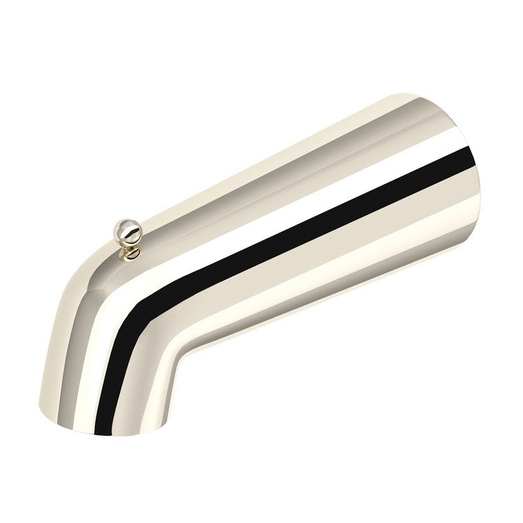 Tub Spout Round with Integrated Diverter Polished Nickel 7-1/4 Inch Brass 1/2 Inch Copper Slip Fit - Image 1