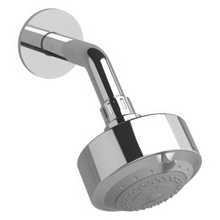 Showerhead 3 Functions with Arm Chrome 4 Inch 1.8 Gallons per Minute Swivel Round - Image 1