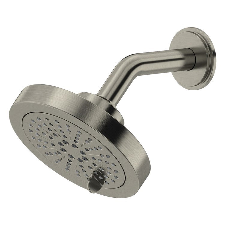 Showerhead 6 Functions with Arm Brushed Nickel 5 Inch 2 Gallons per Minute Swivel Round - Image 1
