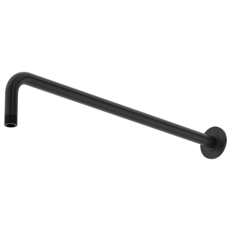 Shower Arm with Round Escutcheon Black 20 Inch Brass Wall Mount - Image 1