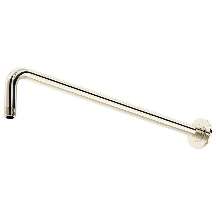 Shower Arm with Round Escutcheon Polished Nickel 20 Inch Brass Wall Mount