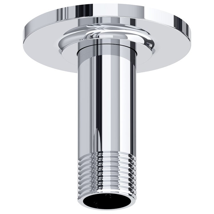 Shower Arm with Round Escutcheon Chrome 3 Inch 1/2IN Male NPT Brass Ceiling Mount - Image 1