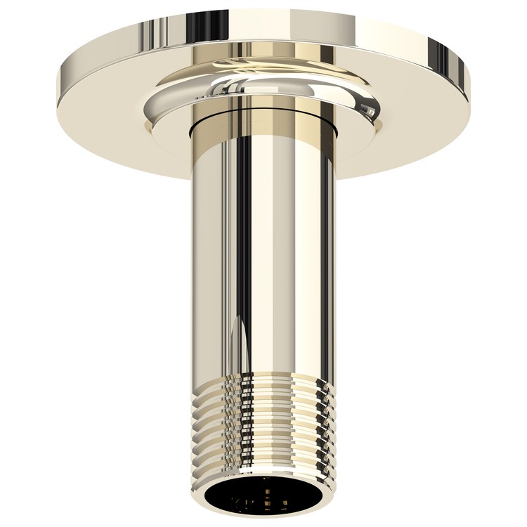 Shower Arm with Round Escutcheon Polished Nickel 3 Inch 1/2IN Male NPT Brass Ceiling Mount