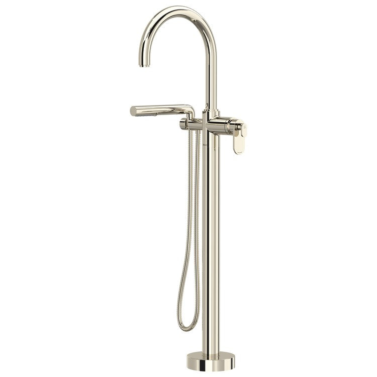 Tub Filler Trim Fresk 1 Lever Brushed Nickel ADA Deck Mount 8.7 Gallons per Minute - Image 1