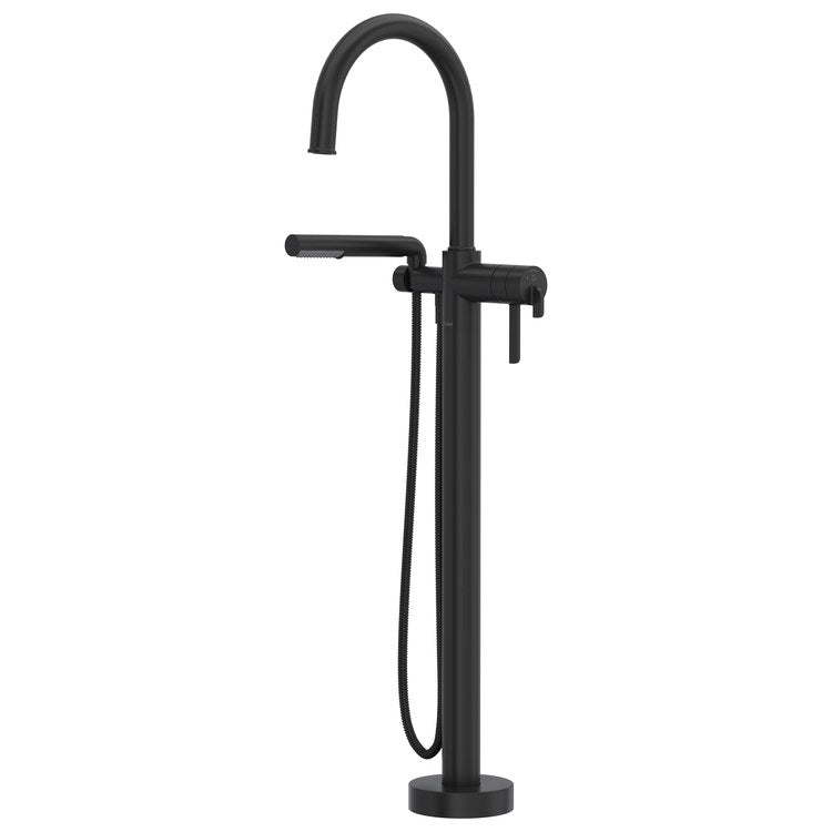 Tub Filler Trim Momenti 2 Lever Black ADA 8 Inch Spread Wall Mount 10 Gallons per Minute - Image 1
