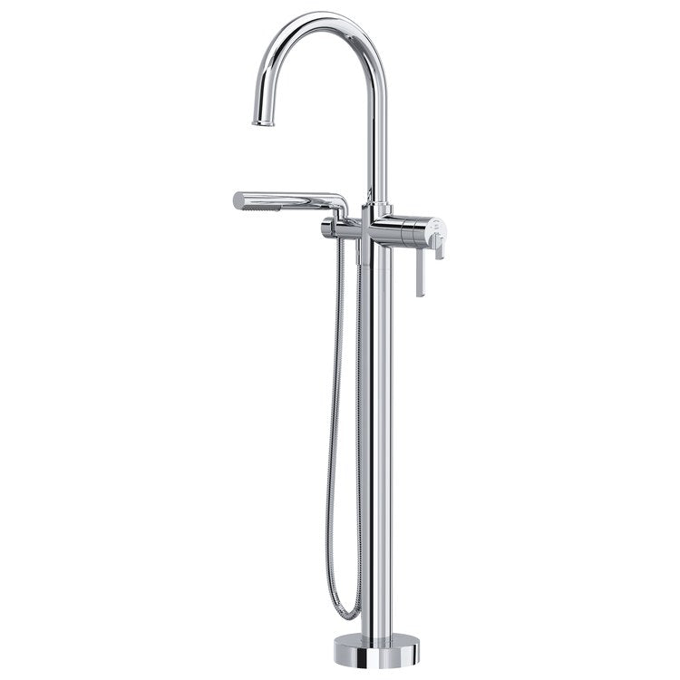 Tub Filler Trim Momenti 2 Lever Chrome ADA 8 Inch Spread Wall Mount 10 Gallons per Minute - Image 1