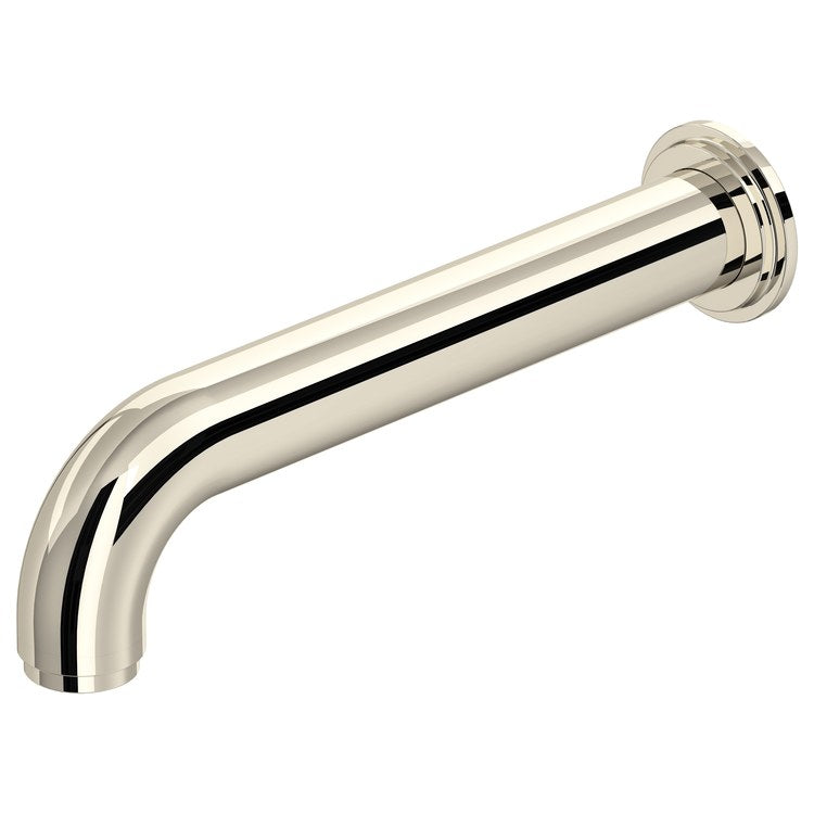 Tub Spout Arca Round Polished Nickel 8-7/8 Inch 6 Gallons per Minute Brass 1/2 Inch Copper Slip Fit - Image 1
