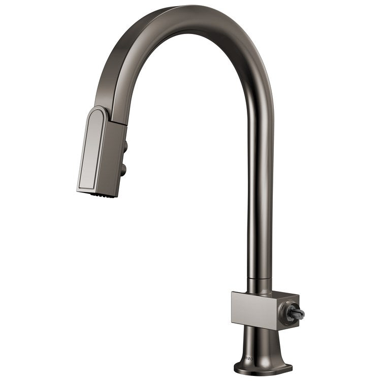 Kitchen Faucet Frank Lloyd Wright Less Handle CALGreen Brilliance Black Onyx Pull Down 2 Function 360 DEG Swivel 1 Hole Deck Mount MagneDock/Touch-Clean 1.8 Gallons per Minute - Image 1