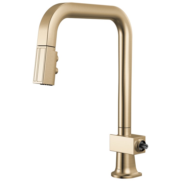 Kitchen Faucet Frank Lloyd Wright 1 Less Handle CALGreen Brilliance Luxe Gold Pull Down 2 Function U-Shaped 360 DEG Swivel 1 Hole Deck Mount MagneDock/Touch-Clean 1.8 Gallons per Minute - Image 1
