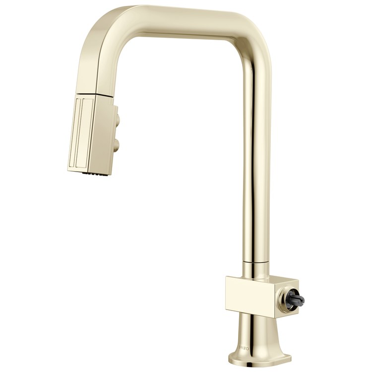 Kitchen Faucet Frank Lloyd Wright 1 Less Handle CALGreen Brilliance Polished Nickel Pull Down 2 Function U-Shaped 360 DEG Swivel 1 Hole Deck Mount MagneDock/Touch-Clean 1.8 Gallons per Minute - Image 1