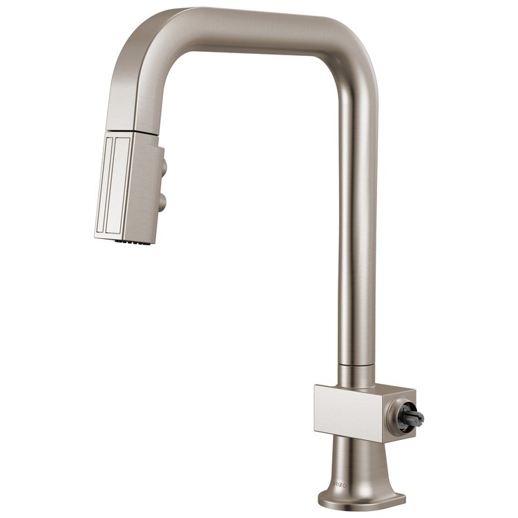 Kitchen Faucet Frank Lloyd Wright 1 Less Handle CALGreen Brilliance Stainless Pull Down 2 Function U-Shaped 360 DEG Swivel 1 Hole Deck Mount MagneDock/Touch-Clean 1.8 Gallons per Minute - Image 1