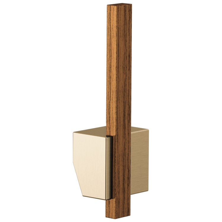 Handle Kit Frank Lloyd Wright Zinc 1 Offset Lever Brilliance Luxe Gold/Wood ADA for Pull Down Kitchen Faucet - Image 1