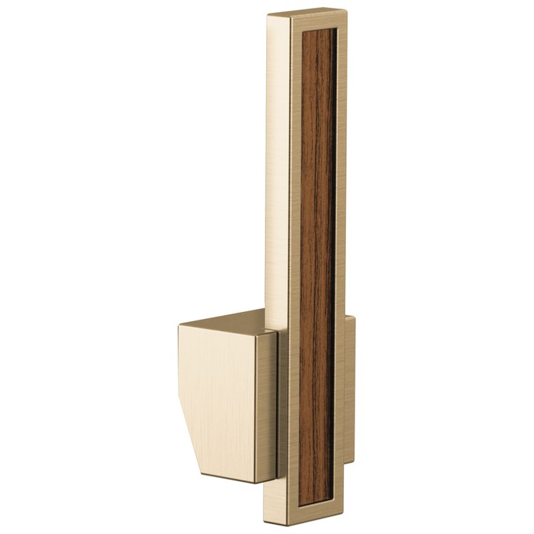 Handle Kit Frank Lloyd Wright Zinc 1 Lever Brilliance Luxe Gold/Wood Inlay ADA for Pull Down Kitchen Faucet
