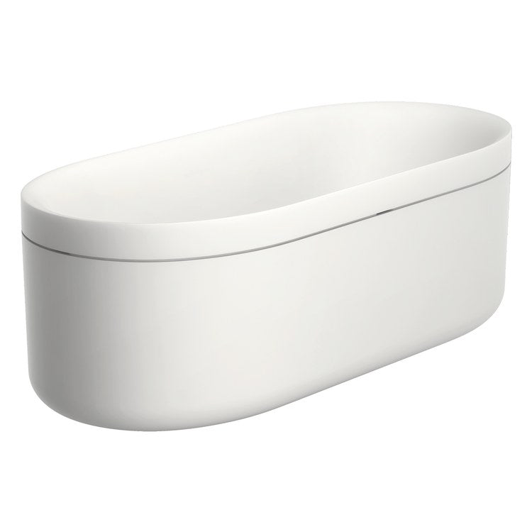 Freestanding Tub Suite Basins & Bathtub 74 Inch Brushed Bronze Center Round - Image 1