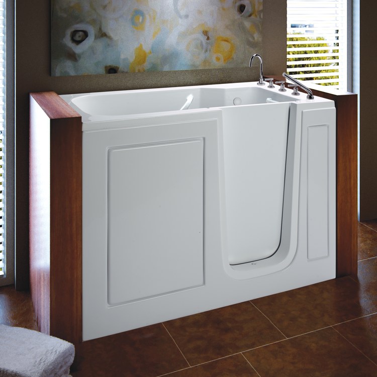 Air Tub Reliance 51-1/2 x 30-1/4 Inch Walk-In Rear White Acrylic