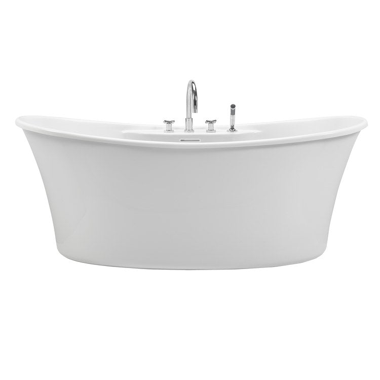 Freestanding Tub Reliance 60 x 32 Inch Soaking White Center Oval