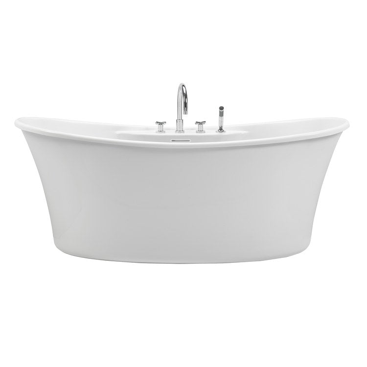Freestanding Tub Reliance 66-1/2 x 36 Inch Soaking White Center Oval