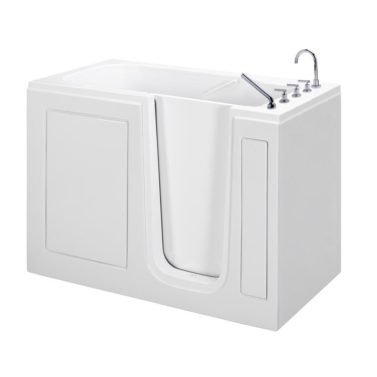 Walk-In Tub Reliance 51-1/2 x 30-1/4 Inch 3 Wall Alcove Skirted Rear White - Image 1